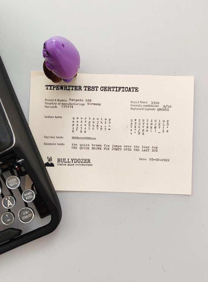 Vintage Old Black Torpedo 18B Typewriter