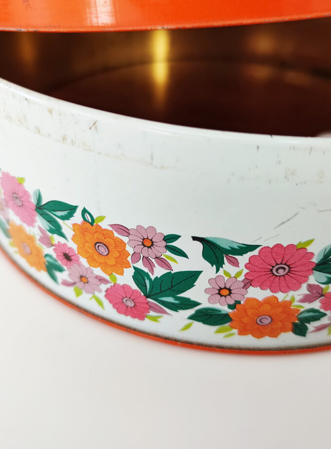Floral Retro Orange Impala Tin