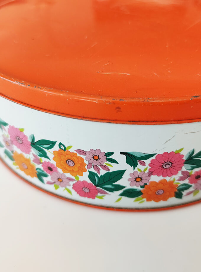 Floral Retro Orange Impala Tin