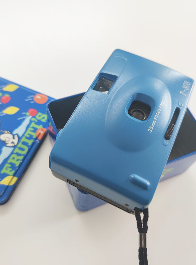 Plastic Fantastic Blue T-808 35MM Focus Free Camera