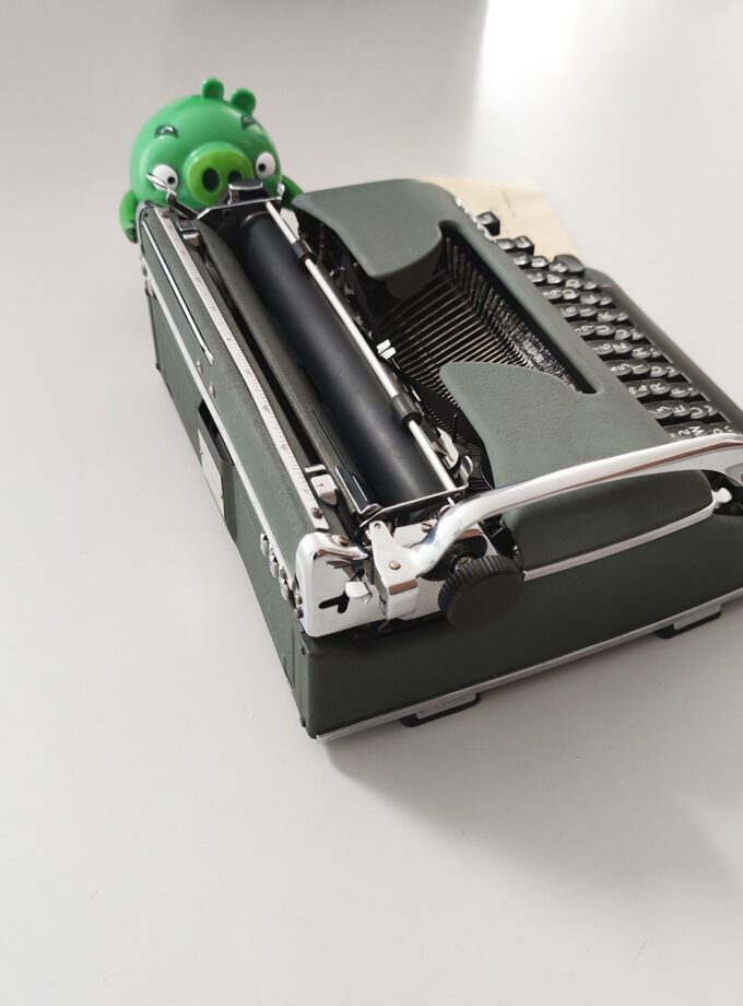 Olympia SM3 Army Green Vintage Typewriter