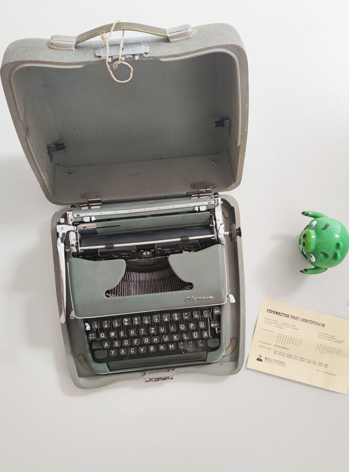 Olympia SM3 Army Green Vintage Typewriter