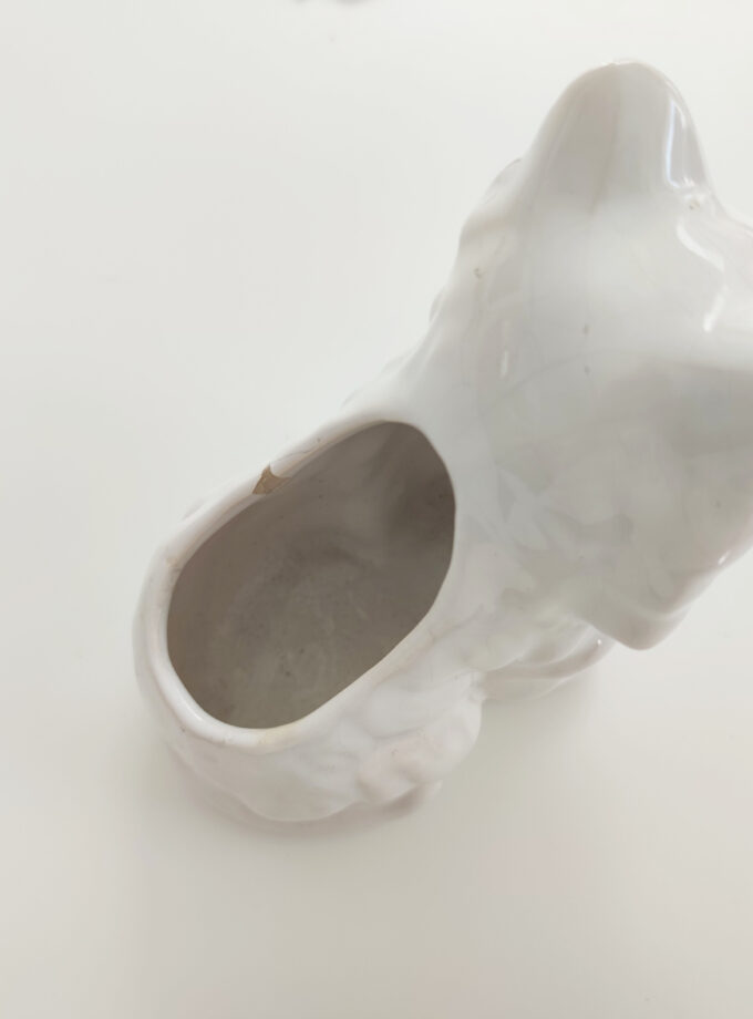 Vintage Cat Planter Damaged