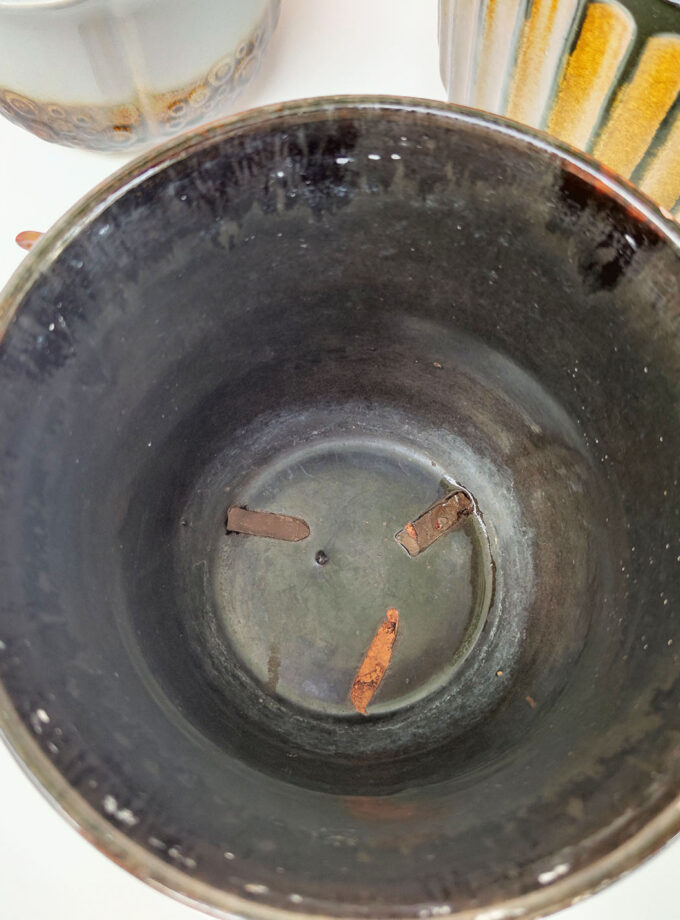 Vintage Retro Crème Brulee Flower Pot