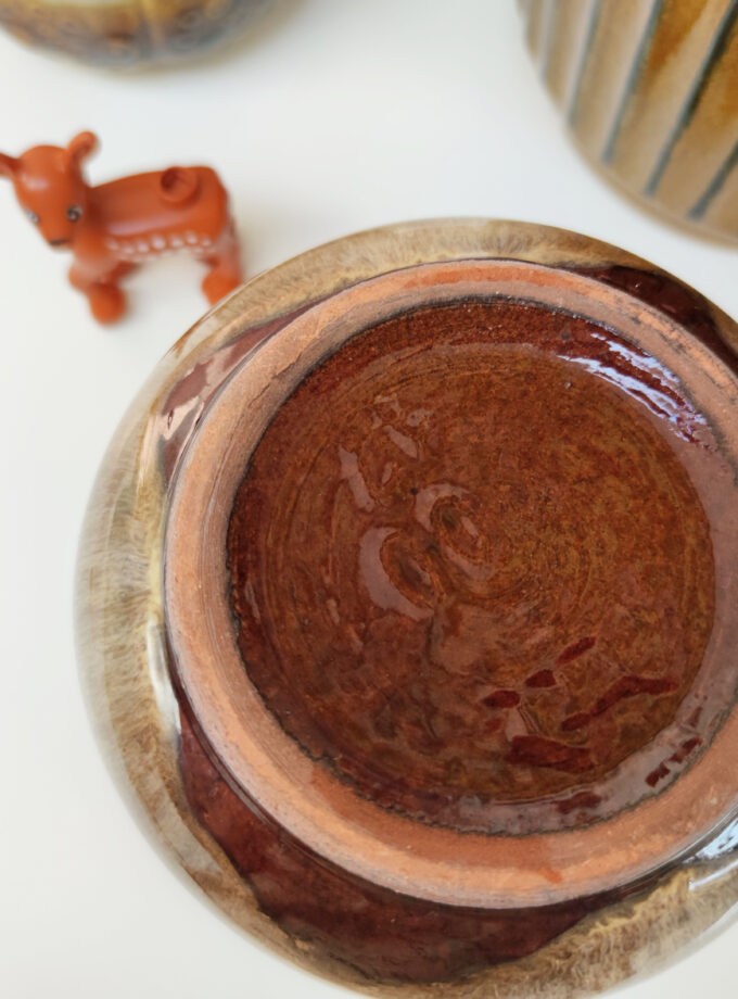 Vintage Retro Crème Brulee Flower Pot