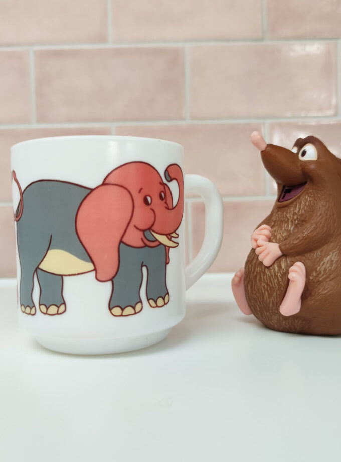 Arcopal Pink / Grey Elephant Kids Mug