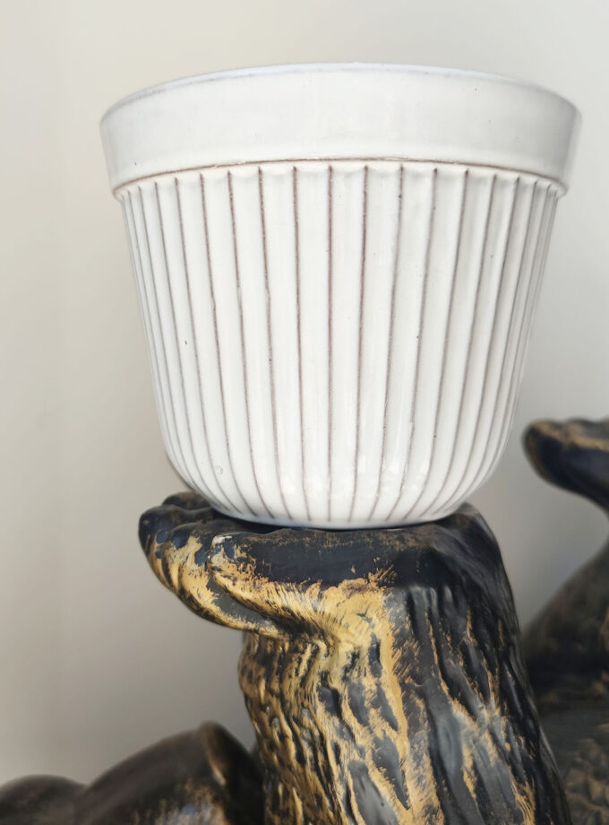 Vintage Retro White Flower Pot Westraven 433