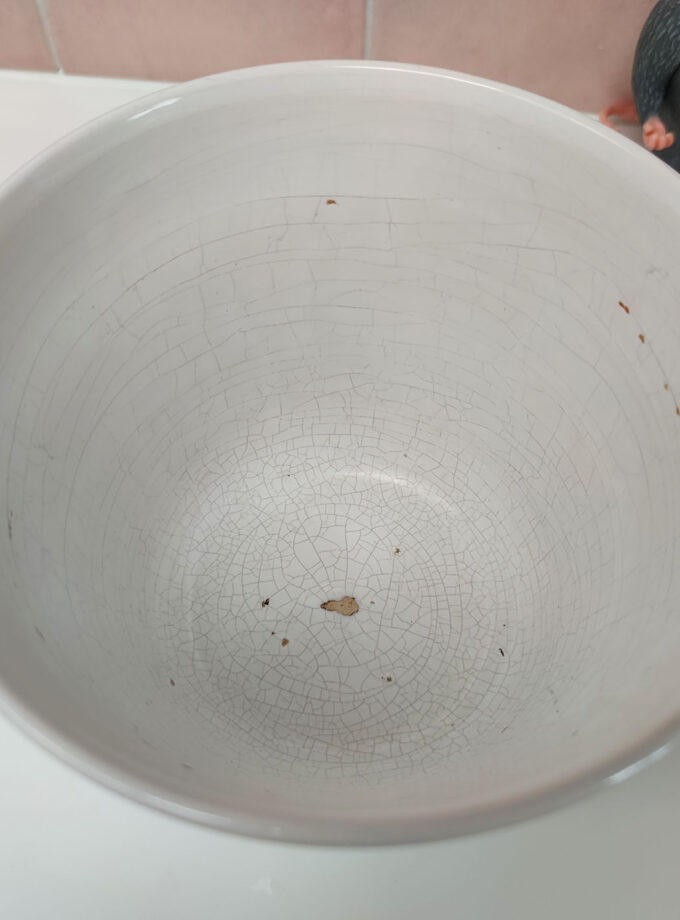 Vintage Retro White Flower Pot