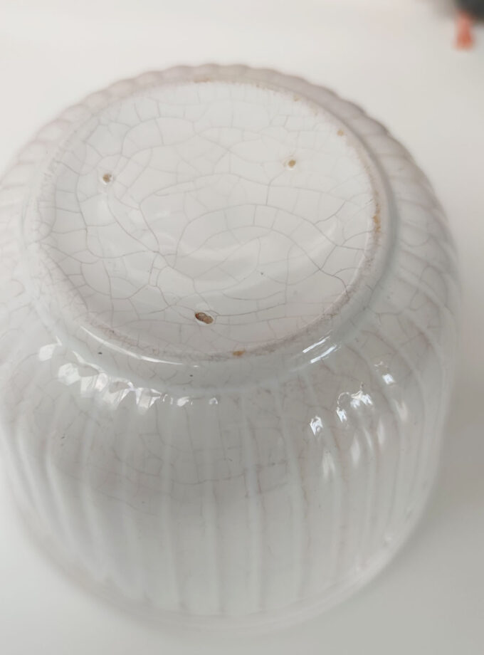 Vintage Retro White Flower Pot