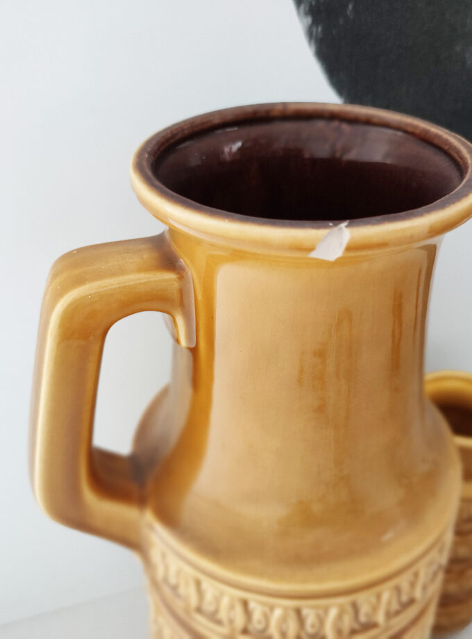 Ocher Yellow Big XL Vase W-Germany