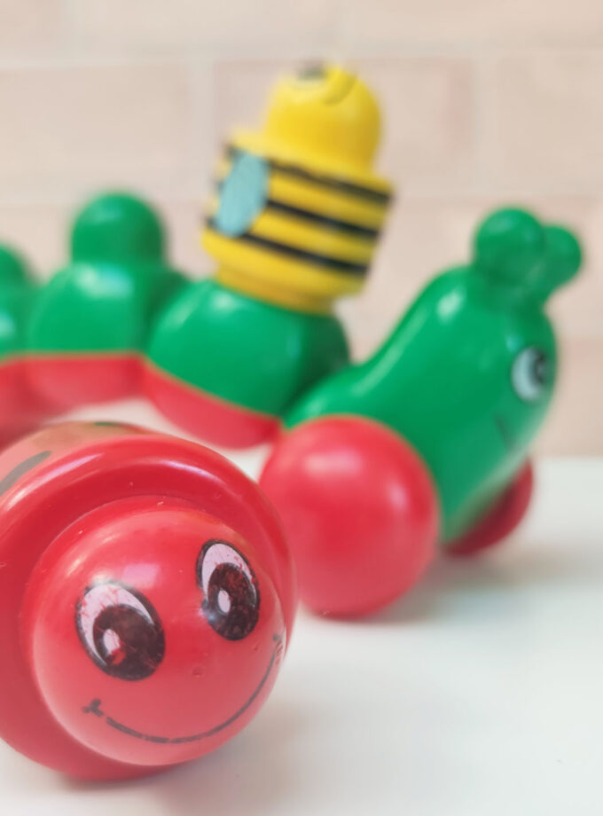 Vintage Green Duplo Primo Caterpillar / Bee / Ladybug