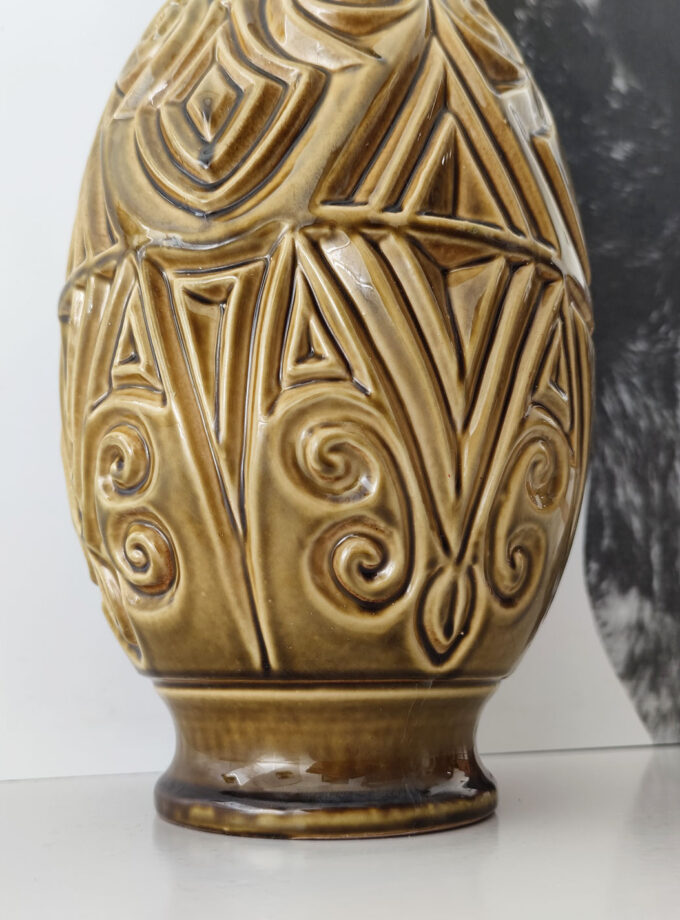 Carstens Olive Green Big XL Vase Europa W-Germany