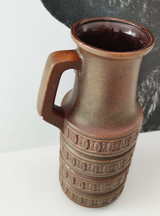 Brown Green Big XL Vase W-Germany