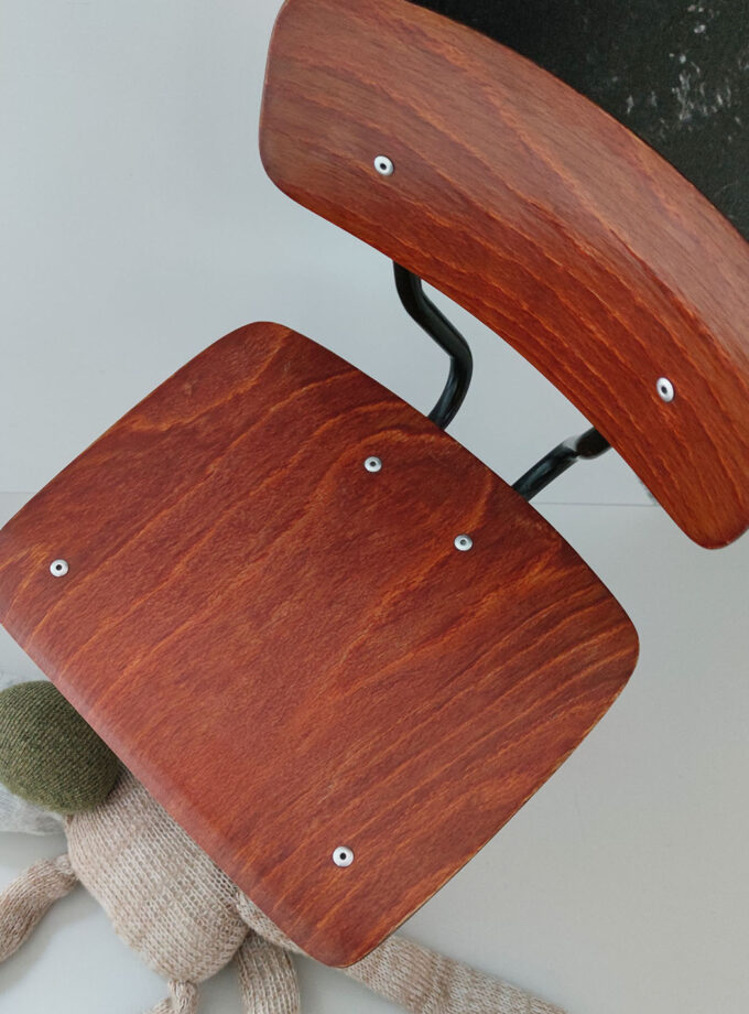 Vintage Kids School Chair Metal Legs