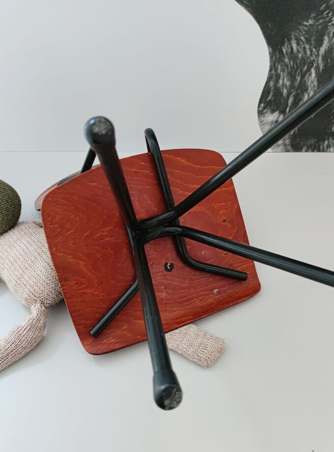 Vintage Kids School Chair Metal Legs