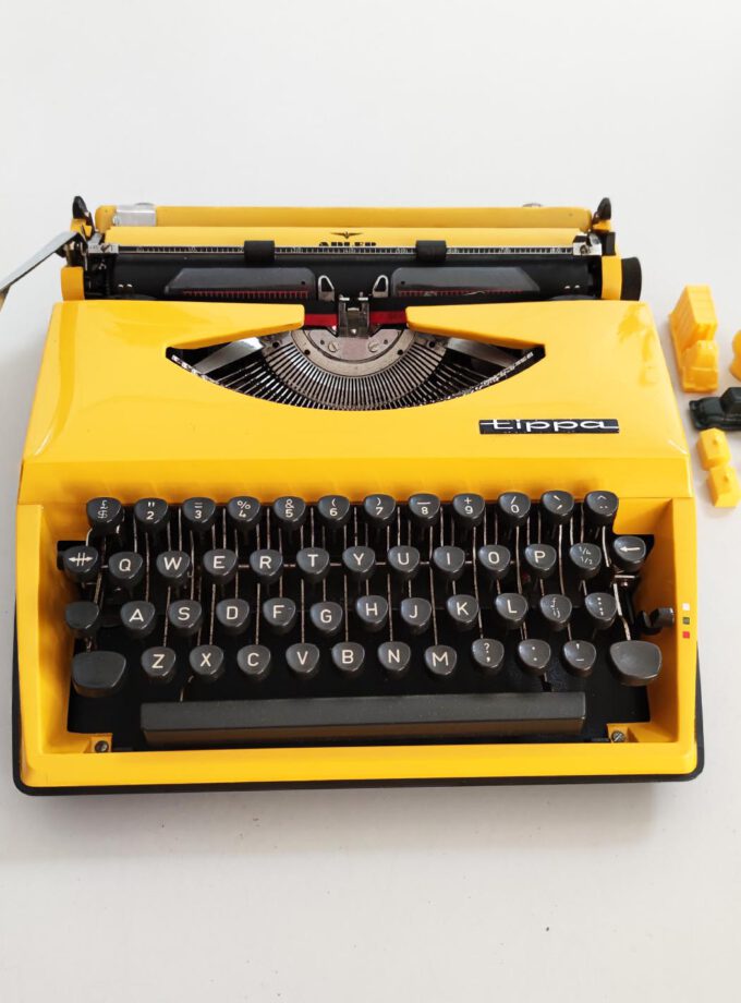 Vintage Tippa Adler Typewriter Yellow Cubic