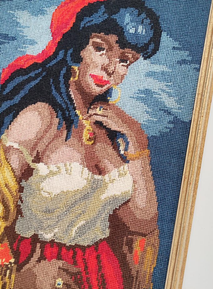 Embroidery Gypsy Girl Framed