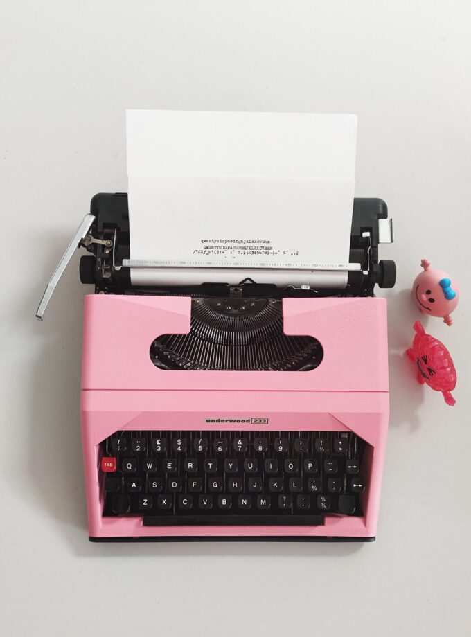 Vintage Typewriter Custom Made Underwood Chewing Gum Pink