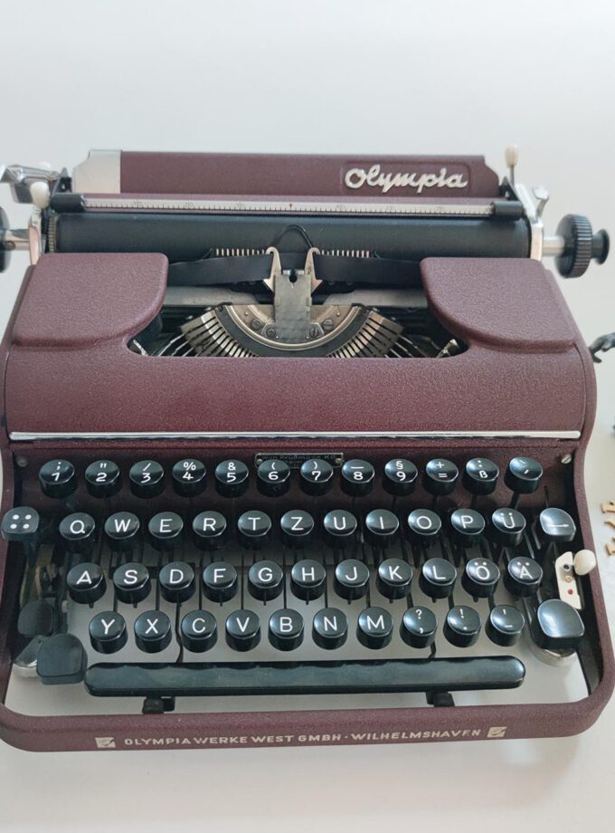 Olympia Old Red Vintage Typewriter