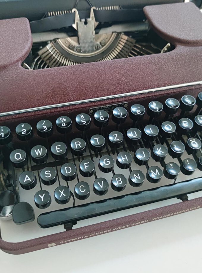 Olympia Old Red Vintage Typewriter