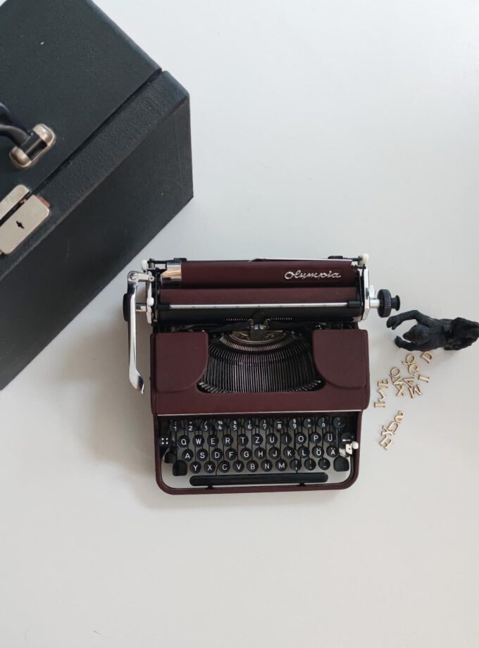 Olympia Old Red Vintage Typewriter