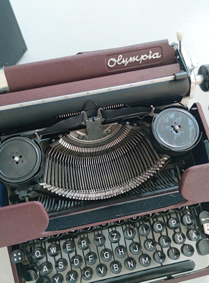Olympia Old Red Vintage Typewriter