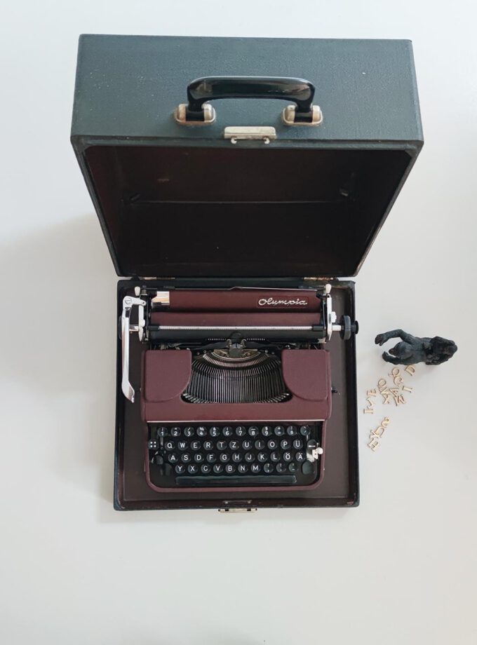 Olympia Old Red Vintage Typewriter