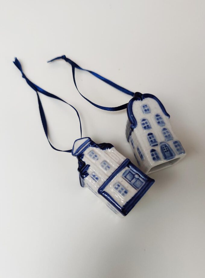 Delfts Blue Houses Ornament Set