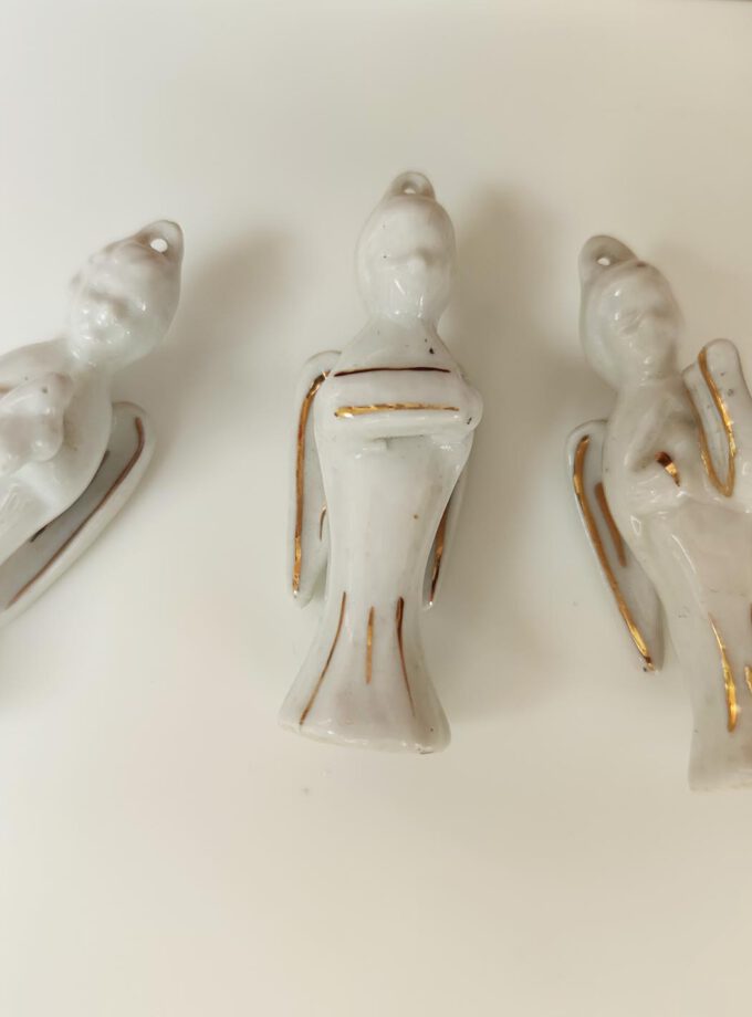 White and Gold Angels Ornament Set