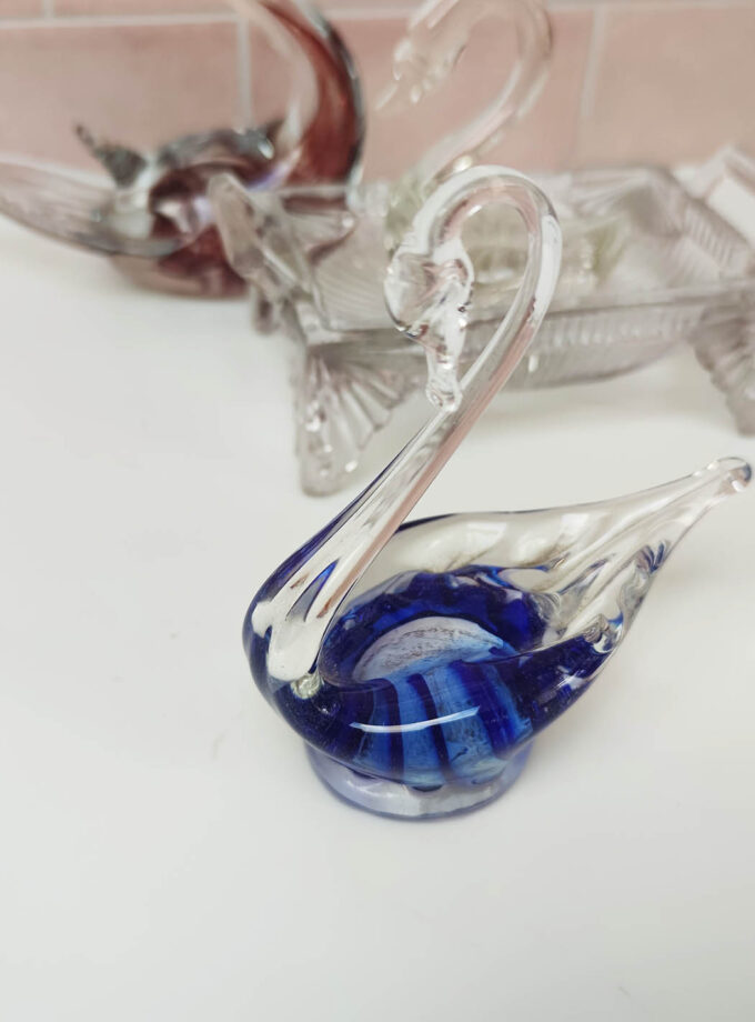 Vintage Murano Swan Bluish