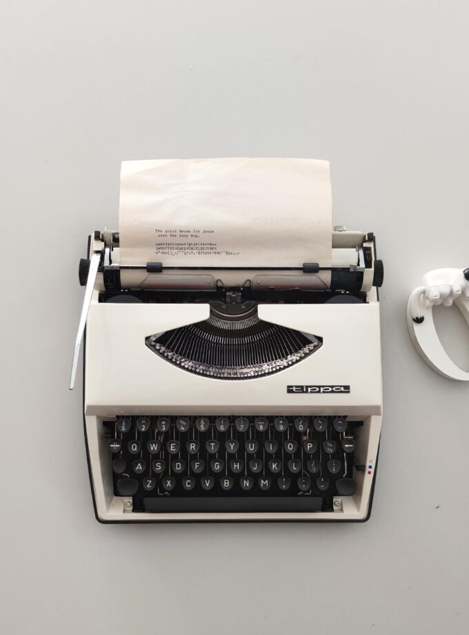 Vintage Tippa Adler Typewriter Off White Pica