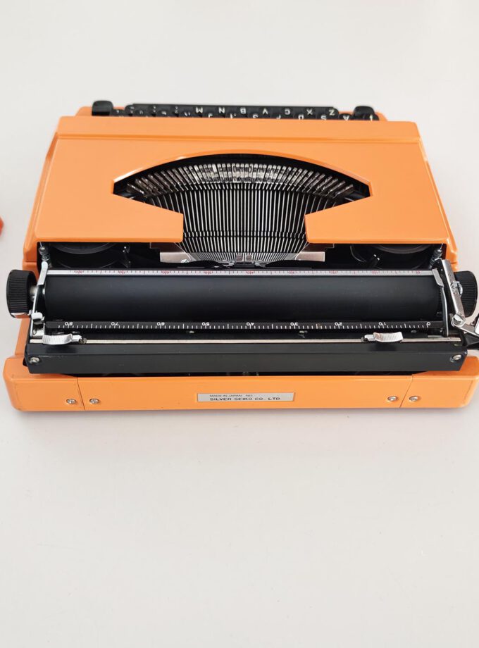 Vintage Silver Reed 100 Orange Typewriter Cubic