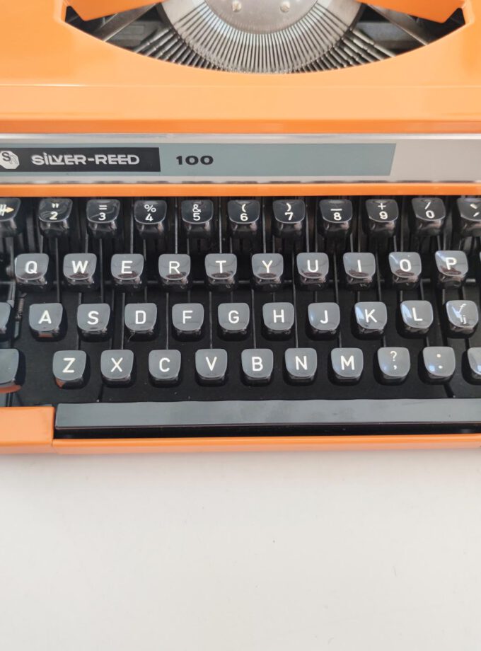 Vintage Silver Reed 100 Orange Typewriter Cubic