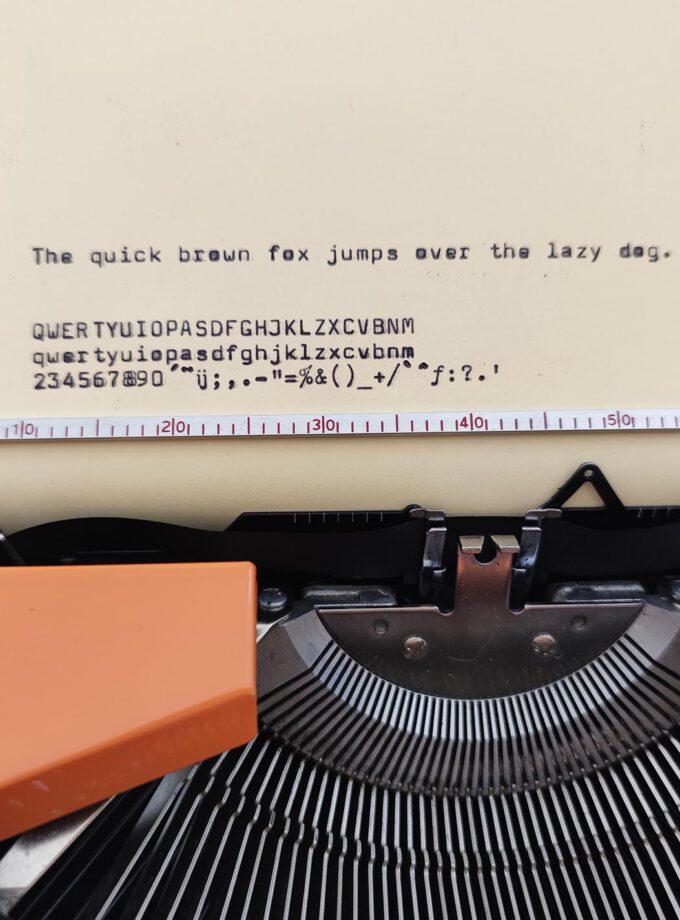 Vintage Silver Reed 100 Orange Typewriter Cubic