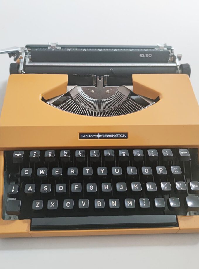 Vintage Orange Ocher Remington Sperry 10/50 Typewriter Cubic