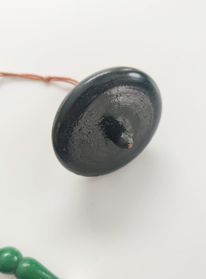 Vintage Wooden Spinning Top Green