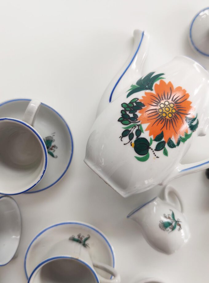 Vintage Kids Tea Set Retro Flower