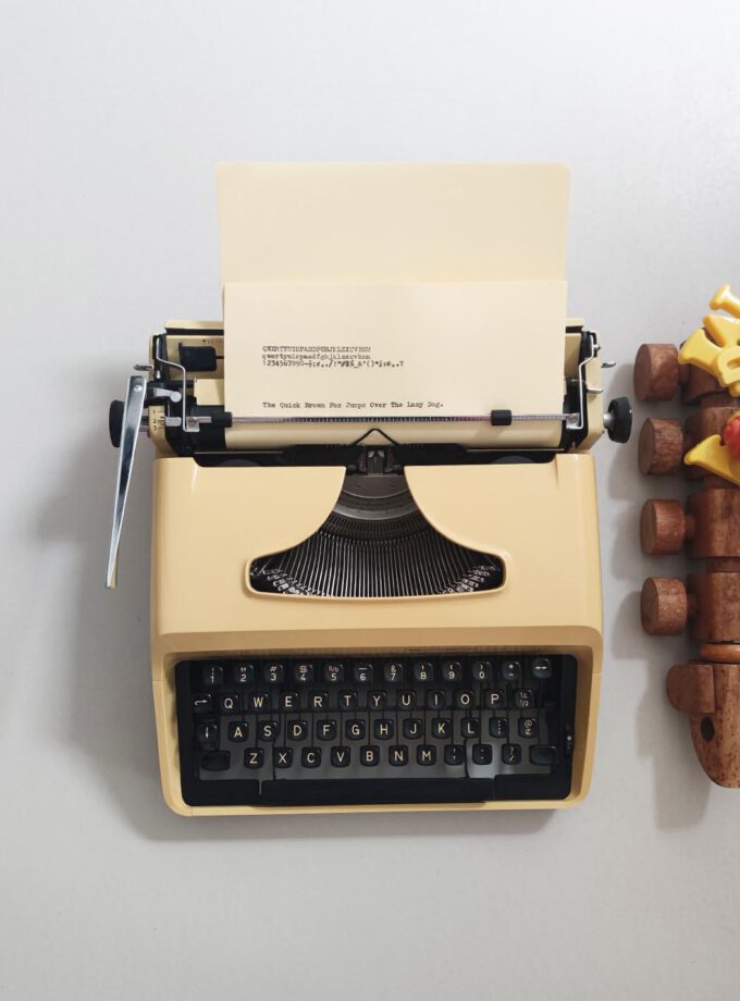 Vintage Sperry Ten Forty Remington Pastel Yellow Typewriter