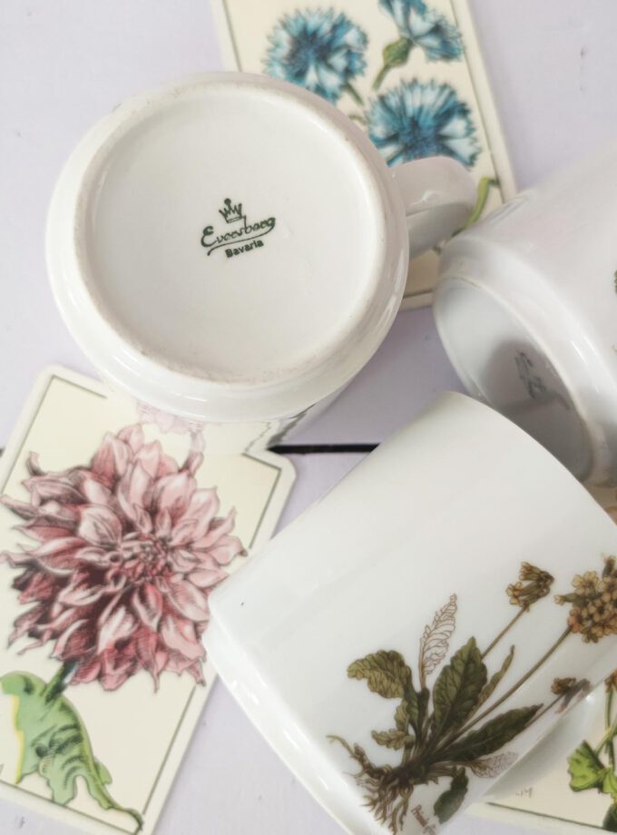 Vintage Bavaria Eversberg Floral Mugs