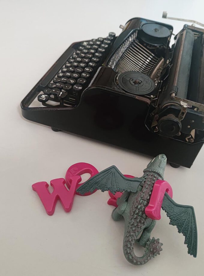 Vintage Old Black Olympia Simplex Typewriter Relived Condition