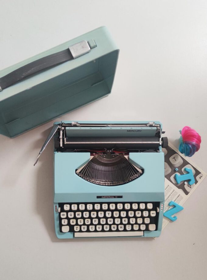 Vintage Baby Blue Imperial Typewriter