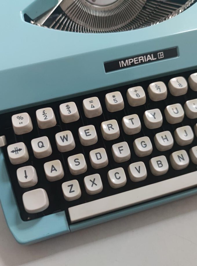 Vintage Baby Blue Imperial Typewriter