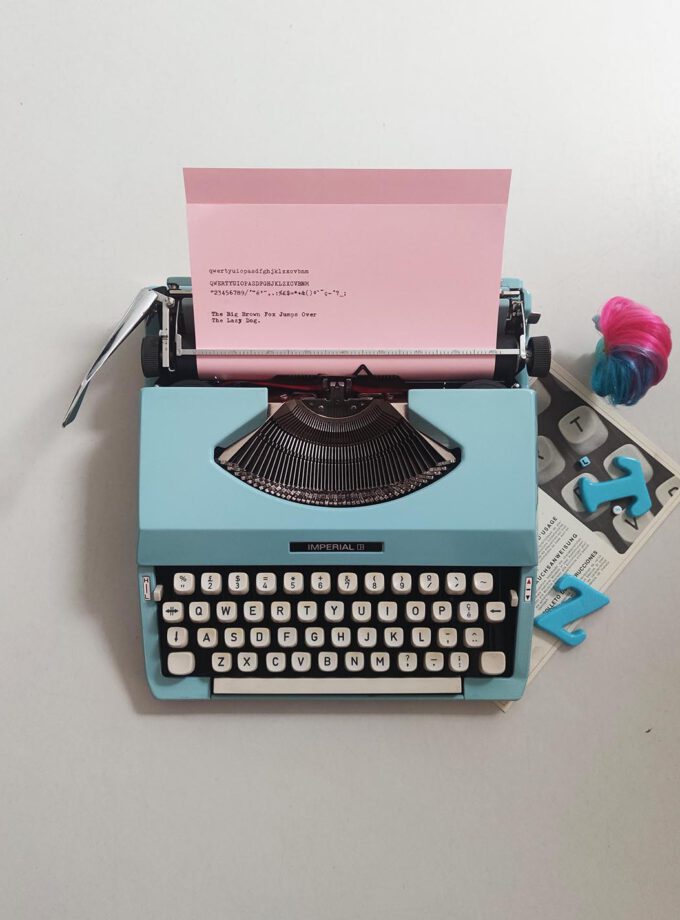 Vintage Baby Blue Imperial Typewriter