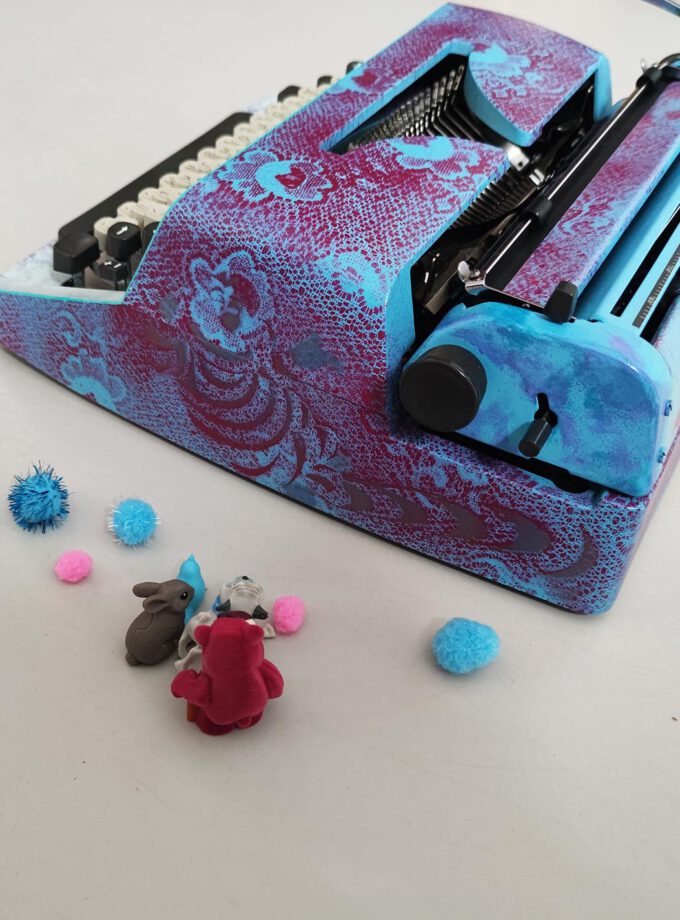 Vintage Typewriter Custom Made Scheidegger Typomatic TMS Alice in wonderland