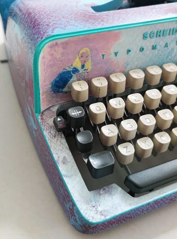 Vintage Typewriter Custom Made Scheidegger Typomatic TMS Alice in wonderland