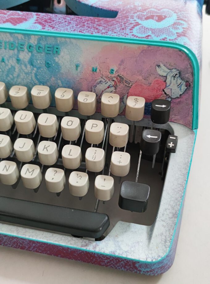 Vintage Typewriter Custom Made Scheidegger Typomatic TMS Alice in wonderland