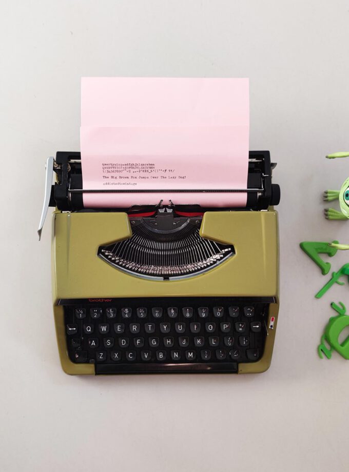 Vintage Brother Deluxe 220 Olive Typewriter