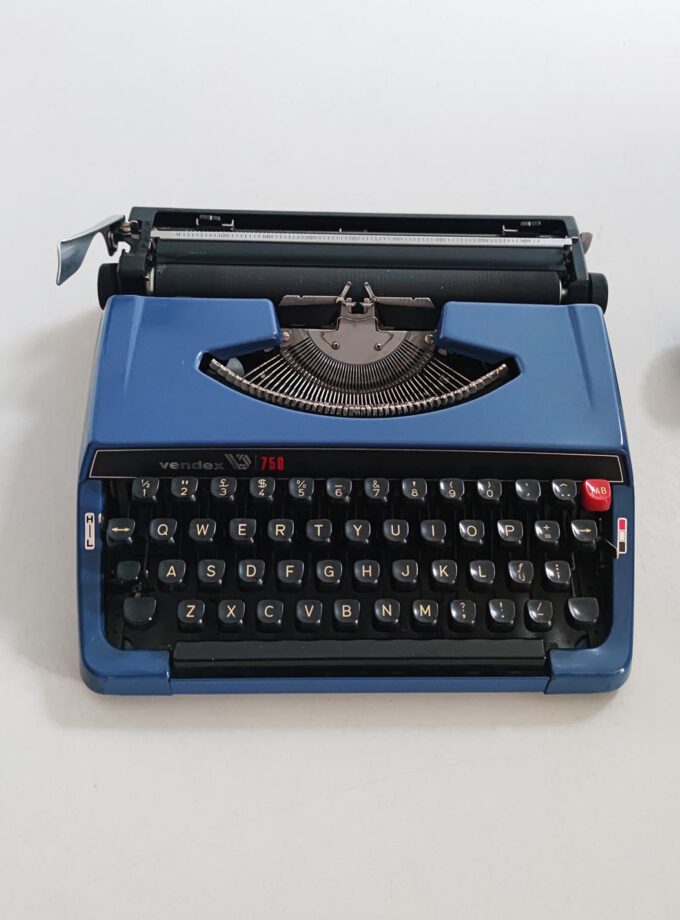 Vintage Vendex 750 Denim Blue Typewriter Cubic