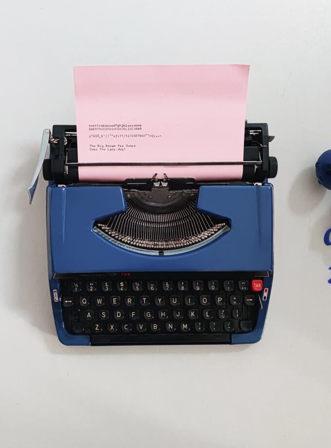 Vintage Vendex 750 Denim Blue Typewriter Cubic