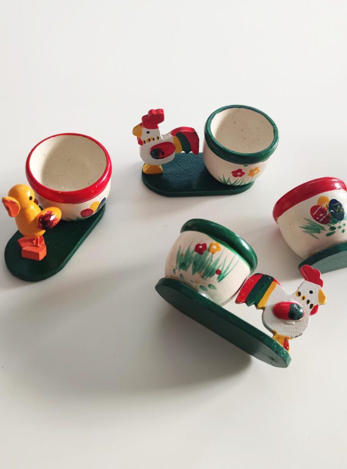 Wooden Chicken Egg Cups
